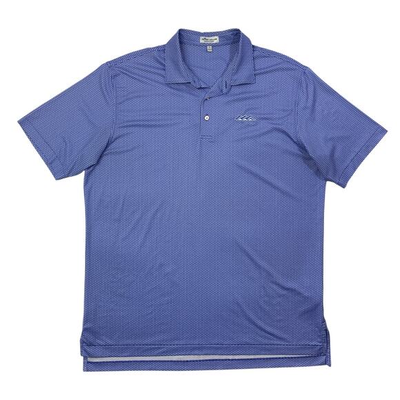 Peter Millar Shirt Mens L Large Blue Summer Comfort Sport Harlow Printed Jersey - Picture 1 of 11